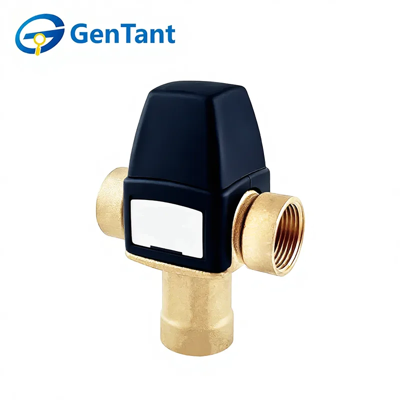 Thermostatisches Mischventil mit Wasserauslass unten